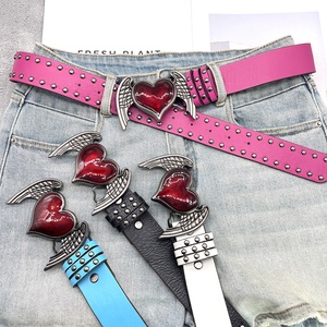 Punk Y2K Hip Hop ceinture taille femme <span class=keywords><strong>ailes</strong></span> d'amour cornes du <span class=keywords><strong>diable</strong></span> Rivets nouvelle épice filles sous-culture décontracté PU clouté pour un usage quotidien - Product Image 2