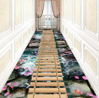 Tapis de conception de fleurs imprimées 3d, en velours cristal, coureurs de couloir, Long tapis pour couloir