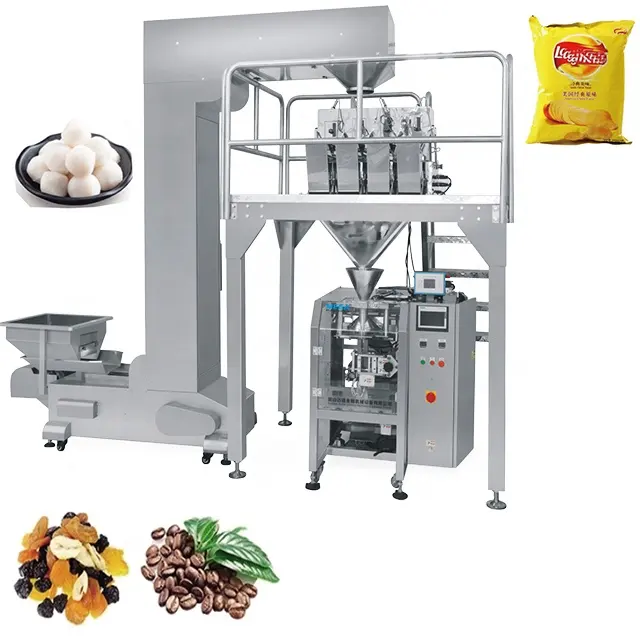 ماكينة التعبئة العمودية الأوتوماتيكية لأكياس الأرز والسكر والملح، ماكينة ملء أكياس حبوب الويلي والأرز، ماكينة تعبئة السكر بوزن 1 كجم و5 كجم