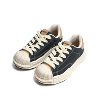 Chaussures décontractées unisexes en cuir véritable à semelle épaisse et souple, avec bout coquille et semelle fondue, à lacets, de haute qualité, vente en gros