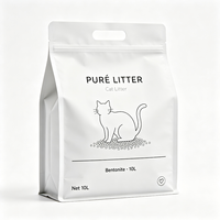 Sac en plastique économique pour litière pour chat, à structure multiple et flexible, pour l'emballage d'exportation de sable pour chat
