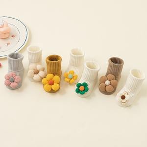 Yenidoğan bebek yürüyor ayak bileği çorap, yumuşak sıkı yuvarlak manşet nefes çorap, bebek pamuk çorap 0-3 yıl için sevimli çiçekler ile - Product Image 2
