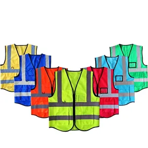 High Visibility Security Clothing Reflective Safety Vest For Adults With Pockets Zipper Front