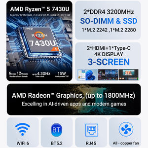 Hochleistungs-Mini-PC R5-7430U prozessor DDR4 RAM M.2 SSD WIFI6 BT5.2 USB Typ-C Grau Metall gehäuse Business Office Mini-PC - Product Image 3