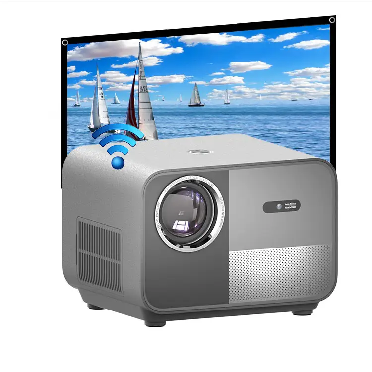 Rigal M1 Wireless 1080P Video Projector Mobile Phone China Swimming Pool Google Voice Assisatant Enclosed Projectors For School