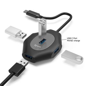 Koogold 5 en 1 Adaptateur USB C pour Android/IOS/<span class=keywords><strong>MAC</strong></span> avec 4 * usb 3.0 Chargement de PD USB C station <span class=keywords><strong>D</strong></span>'accueil Comme Hub Type-c - Product Image 1