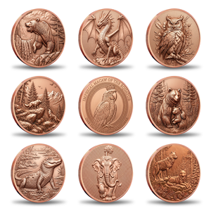 Moneta in Rame da Collezione Lupo al Chiaro di Luna 1 oz 999 Puro Rilievo 3D Luna Piena Notte nella Foresta Selvaggina che Urla - Product Image 6