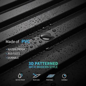 Art3dモダンな3Dフルーツテクスチャードスラット壁パネル12タイル19.7 <span class=keywords><strong>X</strong></span> 19.7inブラック幾何学的PVC MDFアパート用水分プルーフ - Product Image 6