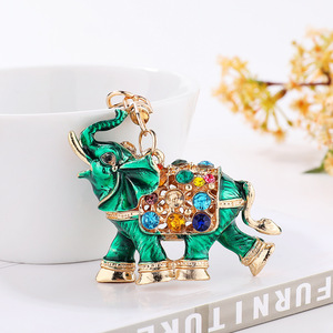 <span class=keywords><strong>CIFU</strong></span> XHJ--007 Nuevo Llavero de Elefante de Guerra de Aleación Metálica de Arte Moderno Transfronterizo, Diseño 3D con Efecto de Gota de Aceite y Diamantes de Imitación, Regalo Pequeño de Gran Venta - Product Image 3