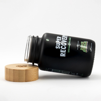 Bouteille ronde en verre 100cc 120cc 150cc avec couvercle en bambou Emballage gommeux de capsule de supplément de vitamine et de santé