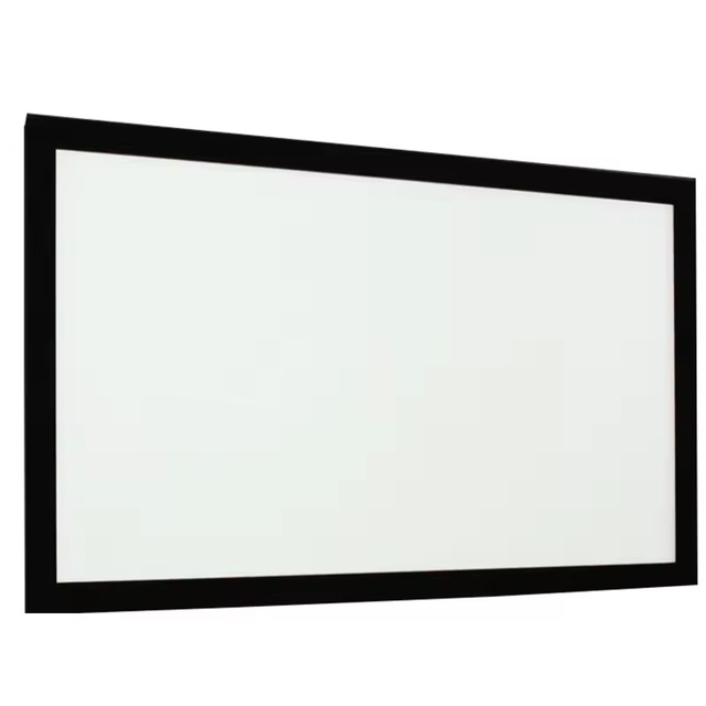 72-200 Inch Wall Mounted White 4K Ultra HD Woven Projection Screen Flat Fixed Frame with Transparent Sound for Cinemas