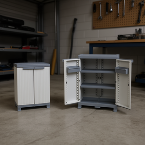 TTAKE Double Cab Low Wardrobe <b>Tool</b> <b>Cabinet</b> With Doors And Shelves For <b>Storage</b> - Product Image 3