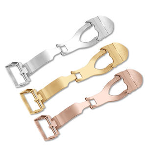 Fermoirs papillon de 18mm Boucles de montre Fermoirs pliants en acier inoxydable Boucles de déploiement pour <span class=keywords><strong>Tud</strong></span> Rose Gold - Product Image 5