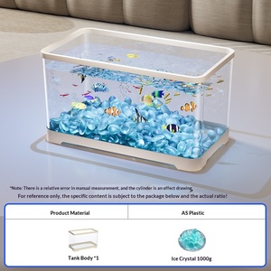플라스틱 원형 친환경 50L 어항 가정용 베타 어항 투명 데스크탑용 밀크 화이트 기본형 17 - Product Image 2