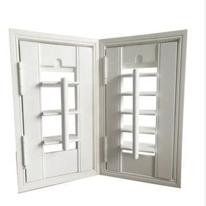 Stores de Plantation en faux bois <span class=keywords><strong>PVC</strong></span> PS pour portes coulissantes en verre, Double charnière horizontale coupe-vent de qualité supérieure - Product Image 2