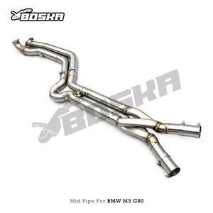ท่อไอเสียกลางแบบกำหนดความยาวเองได้ รุ่น Z Pipe สำหรับ BMW M2/M3/M4 G80/G82/G87/G8X 3.0T ปี 2021-2024 ยี่ห้อ Boska ผลิตจากสแตนเลส หนา 1.5 มม. - Product Image 4