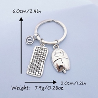 Europe et états-unis mode clavier souris casque bricolage porte-clés créatif ingénieur en informatique jeu clé principale