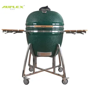 Auplex gốm lớn màu xanh lá cây Kamado 27 29 inch nấu ăn ngoài trời BBQ trứng than hút thuốc nướng