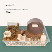 Tangga Panjat Kayu Tafit untuk Hamster Gerbil Tikus Hewan Peliharaan Kecil Perlengkapan Furnitur Lanskap Hamster Perlengkapan Hewan Kecil