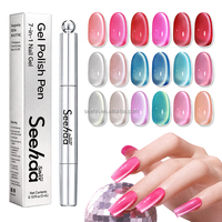 Stylo de vernis gel pour nail art six-en-un effet œil de chat avec aimant intégré, design paresseux en plastique