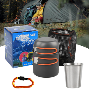 Juego <span class=keywords><strong>de</strong></span> Utensilios <span class=keywords><strong>de</strong></span> Cocina <span class=keywords><strong>de</strong></span> Aluminio para Camping, Portátil, Fácil <span class=keywords><strong>de</strong></span> Usar, Duradero, con Revestimiento <span class=keywords><strong>de</strong></span> <span class=keywords><strong>Titanio</strong></span>, 16 Piezas, con Olla, Tazón y Taza, con Logotipo Personalizado - Product Image 2