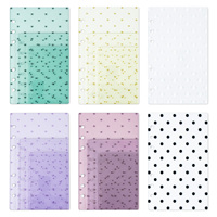 Protège-cahier A6 A7 A8 à feuilles mobiles, 6 trous, en acrylique transparent à pois, coque en plastique transparente pour agenda à 6 anneaux
