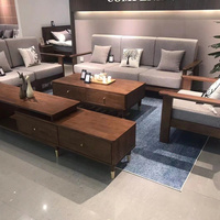 Nouveau canapé trois places de style nordique en bois massif, design en forme de L, revêtement en lin écologique, rembourrage en polyester, bois massif, salons