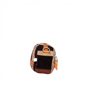 กระเป๋าถือแฟชั่นผู้หญิงแบบยูนิเซ็กซ์ ลายทาง ซิป แต่งผ้าปะติด ผ้าลูกฟูก สะพายข้าง สะพายไหล่ ดีไซน์เองได้ สไตล์ลำลอง พกพาสะดวก - Product Image 3