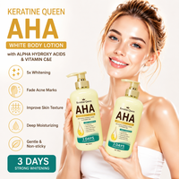 Lotion Corporelle Professionnelle Éclaircissante et Hydratante à l'Acide de Fruits AHA et Vitamine C, 500ml, pour Peaux Foncées, Lissante, Marque Privée OEM/ODM