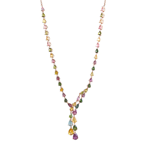 Collana in <span class=keywords><strong>Argento</strong></span> Sterling 925 Placcato Oro Rosa con Tormalina Naturale per <span class=keywords><strong>Donna</strong></span>, Regalo di Anniversario, per Occasioni Speciali - Product Image 1