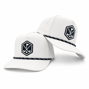 Casquette de golf 5 panneaux avec logo en silicone, personnalisable OEM, faible MOQ, haute qualité, boucle métallique, ventilée, durable, pour homme - Product Image 1