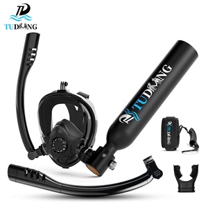 ถังอากาศดำน้ำ TUDIVING 5 นาที รุ่น Factory <span class=keywords><strong>Outlet</strong></span> ขนาด 0.5 ลิตร พร้อมหน้ากากแบบเต็มหน้า สำหรับดำน้ำตื้น ดำน้ำลึก ใช้กับถังแก๊สขนาดเล็ก - Product Image 1