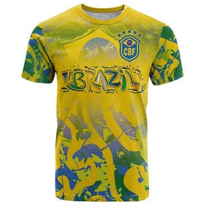 Kaos Sublimasi Full-Print Custom untuk Dukungan Piala Dunia Brasil 2026, Pakaian Sepak Bola Pria dengan Lengan Pendek Berbahan Mesh Bernapas untuk Latihan - Product Image 4