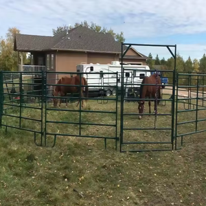 헤비 듀티 6ft 12ft 목장 패널 분말 코팅 USD 펜 가축 말 울타리 3D 모델 금속 프레임 자연 펜싱 격자 문 - Product Image 6