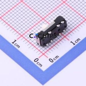 CL-SB-23B-01T Slide Switch SMD Switch Double Pole Three Throw Rectangle Pin Header Solder Tab Vertical Mount - Product Image 2