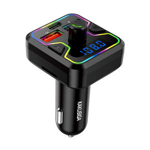 Новинка: Автомобильный FM-трансмиттер KAKU BT5.4+EDR 25W с RGB-подсветкой и поддержкой TF-карт, оптовая продажа напрямую с завода, черный - Product Image 1