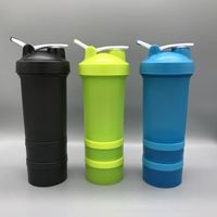 Bouteille shaker noire de 22 oz pour système Pro Stak, organisateur de pilules, compatible avec le stockage de poudre protéinée et de suppléments d'entraînement