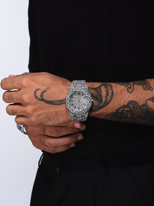 Orologio <span class=keywords><strong>da</strong></span> Polso Hop Brand con Diamanti Ghiacciati, Gioiello in Argento, Moda Maschile, Nuovo Orologio al Quarzo con Quadrante a Conchiglia per <span class=keywords><strong>Uomo</strong></span> - Product Image 6