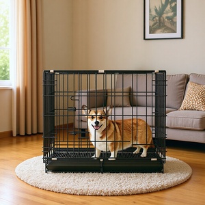 Dog Cage Steel Wire Rectangle Foldable For Small Medium Dogs Home Use With Tray - Product Image 4
