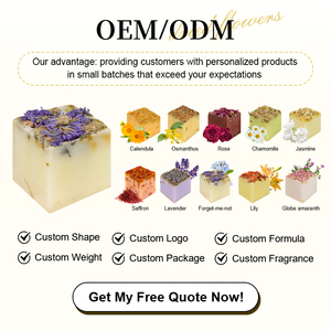 Natural Herbal Forget-Me-Not <strong>Dry</strong> Flower Essential Oil Anti-Aging Handmade <strong>Bar</strong> Soap Violet 110g All Skin Types Custom Logo - Product Image 5