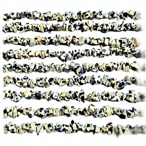 Cuentas de Jaspe Dálmata en Bruto, Lisas y Pulimentadas, Tipo Pepita, Hilo de 17 y 34 Pulgadas - Product Image 1