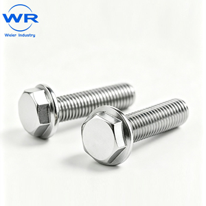 M6-M12 304 สแตนเลสสตีล น็อตหน้าแปลนหกเหลี่ยม เกลียวเต็ม หัวแบน ฟันเฟือง ป้องกันการคลายตัว - Product Image 1
