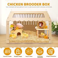 JQ Baby Chicken Supplies - Cage à cailles en bois, couveuse pour poussins avec fenêtre de toit, poulailler pour hamsters, canetons, hérissons