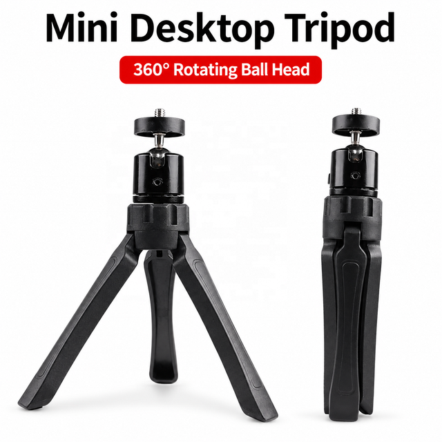 Mini Desktop Tripod Stand for Phone Camera Projector, Portable 1/4" Screw Tabletop Tripod for Vlogging Live Streaming