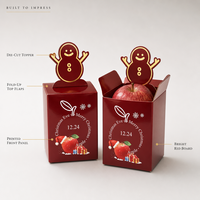Boîte de Noël FUSSEN personnalisée, étanche, haut de gamme, pliable, finition rouge brillante pour l'emballage de friandises, identité de marque