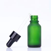 Flacon compte-gouttes en verre dépoli vert 10ml-100ml, sérigraphié, pour emballage d'huiles essentielles, de soins pour la peau et les cheveux, et de produits cosmétiques