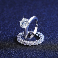 OUGEPHELI Vente en gros personnalisé GRA VVS Moissanite S925 925 Sterling Silver Anneaux Anel Anillo Bijoux Bague pour femme Lady