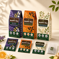 Sachets de thé personnalisés imprimés avec matériau biodégradable, sachets filtrants pyramidaux, sachets de thé vides, emballage OEM
