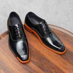 Zapatos de Vestir de Cuero Patentado Británico para Hombre, Talla Grande, Punta en Pico, Formales, Casuales, Ideales para Novios y Bodas - Product Image 5