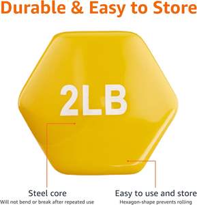 <span class=keywords><strong>Haltères</strong></span> en acier de haute qualité pour le fitness à domicile, <span class=keywords><strong>poids</strong></span> à main enduits de vinyle avec logo personnalisé pour <span class=keywords><strong>Amazon</strong></span> Basics - Product Image 5